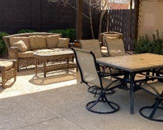 Patio Table Tile Top w 6 Chairs Swivel