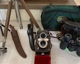 Yashica Camera, Leupold Binoculars,