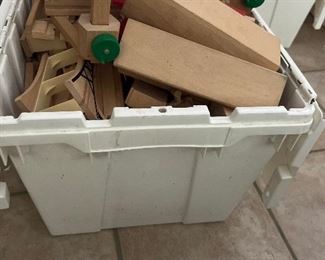 Huge Container of Wooden Brio Train Set