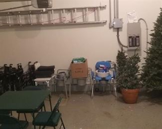 Wheel chairs, walker, ramp, card table & chairs in great condition, Christmas tree