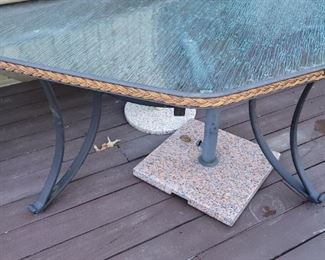 Matching glass top patio table 