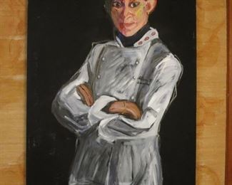Wonderful Large Chef painting by Barbara Bowman