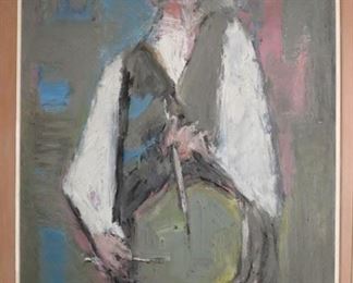 "Percussion" Original Mid-Century Painting by Jaime Oates, listed