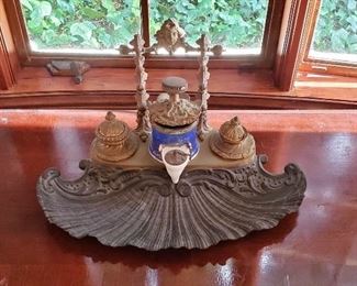 Important Large French Empire Gilt Bronze Inkwell