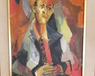 "Man in a Hat" Orig. Oil by Barbara Bowman