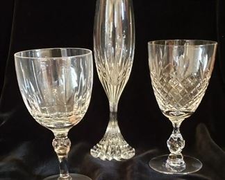 Sets of Antique Crystal Stemware (some sold) (Baccarat Flutes in middle have SOLD)