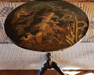 Antique Chinoiserie Tilt-Top pedestal Table
