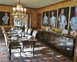 Series of Famous LA Chef Paintings by Barbara Bowman, exhibited at the Beverly Hills Public Library