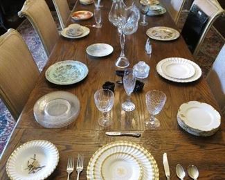 Assortment of Fine China & Crystal (gold rim service has SOLD)