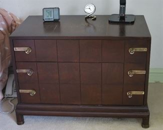 Mid-Century Asian-Influence 3-Drawer Nightstand