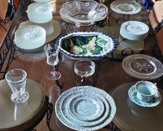 Assortment of Ironstone, China and Pressed Glass
