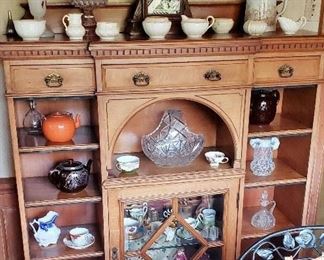 Late-19th. C. China Cab; Beleek Cup & Saucer Collection; misc. Victorian Pieces