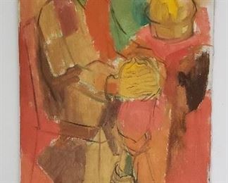 "Autumn Vino" Mid-Century Painting by B. Bowman