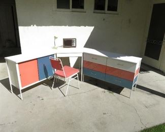 3-piece mid-Century corner Desk Unit plus Chair by Vista of California
