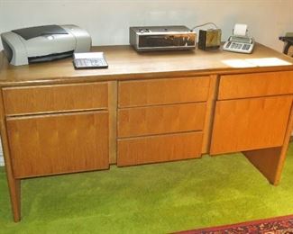 1970's Mid-Century Executive Credenza a/ File Drawers