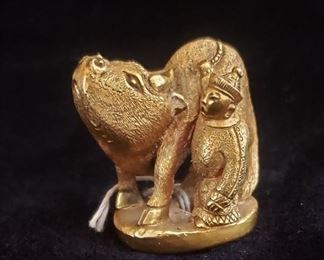 Antique 22 K Solid Gold Okimono