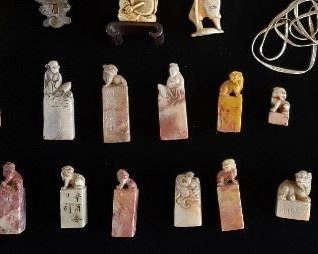 Collection of Antique Carved Soapstone Seals / Stamps