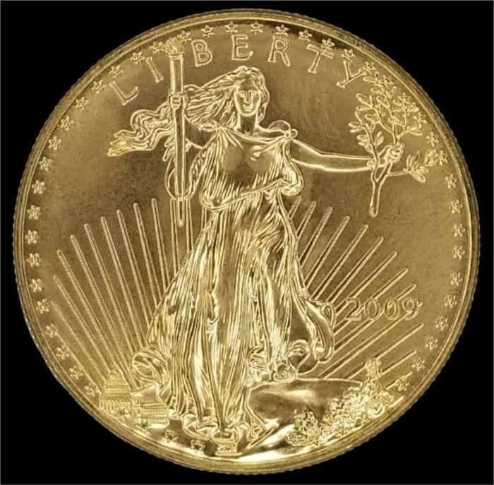 2009 One Ounce Fine Gold American Eagle 50 Dollar Coin