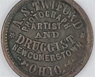 Rare A.S. Twiford Photographer & Druggist Civil War Store Card