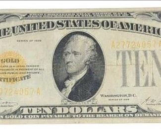 U.S. Series 1928 Ten Dollar Gold Certificate Note