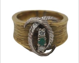 Vintage 18k Gold Ring with 2 Small Sapphires