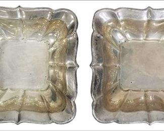 Pair of Fisher 7406 Sterling Silver Square Dishes