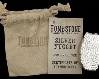 Scottsdale Mint Tombstone 5 Oz. .999 Fine Silver Bullion Nugget