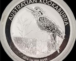 2016 Australian Kookaburra 1 Oz. Fine Silver Bullion Coin