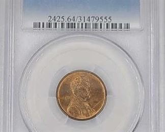 1909 VDB Lincoln Wheat Penny PCGS Graded MS64RD