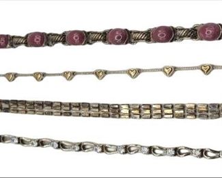 Lot of 4 Silver Bracelets