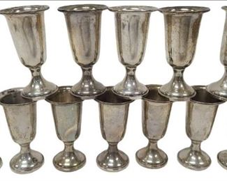 12 Vintage Towle Sterling Weighted Base No. 58 Cordial Cups