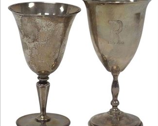 2 Vintage Sterling Silver Wine Goblets