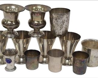 12 Pieces of Vintage Sterling Silver Barware Cups