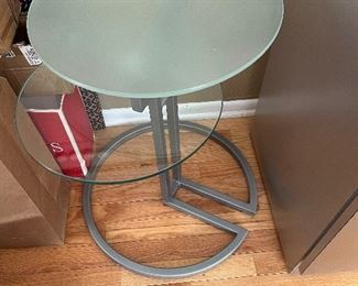 cool glass circle table open to three levels