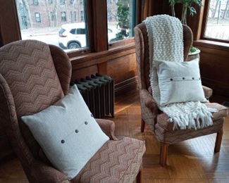 Slim design wingback chairs