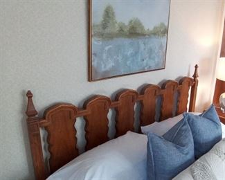Detailed wood headboard