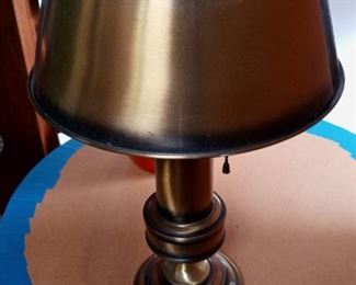 Copper tone table lamp