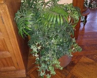 Plants in copper planters