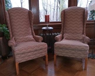 Slim design wingback chairs (alternate view)