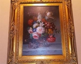 Framed oil painting