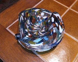 End of day glass candy dish