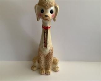 Poodle thermometer figurine
