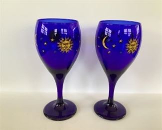 Sun and moon glassware