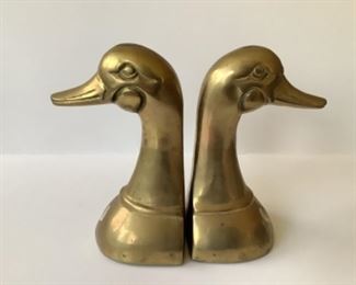 Brass duck bookends