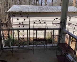 Outdoor plant shelves