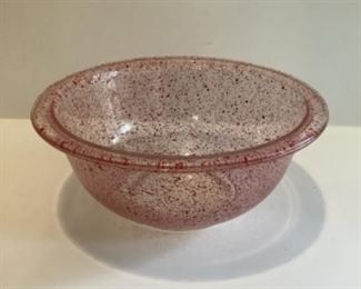 Pyrex glass speckled bowl