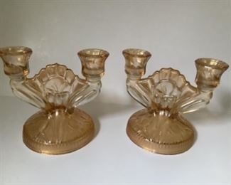 Glass candlesticks