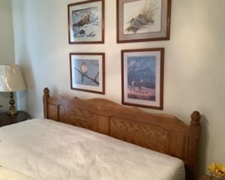 Queen bed frame & mattress 