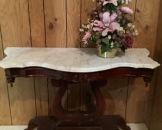 Marble top harp table 