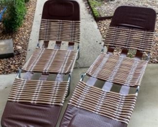 Brown Vintage Pool Lounger 